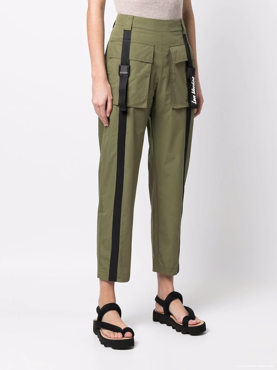 Affordable cotton-blend Women parachute Moschino trousers Love flap-pockets 0417